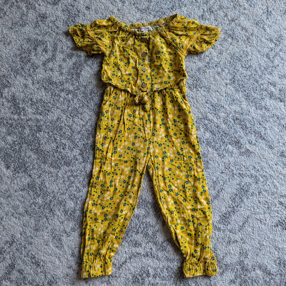 Nanette Lepore romper yellow floral one piece onesie baby girl toddler 3T